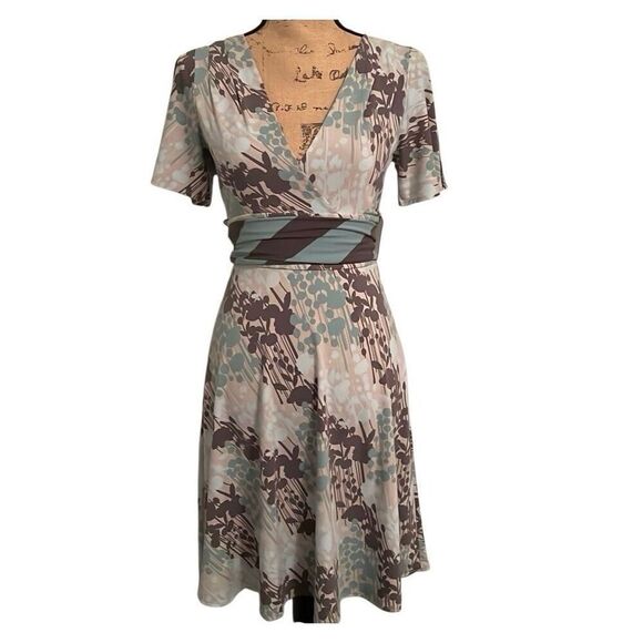 BCBG MaxAzria Gray Blue Faux Wrap Dress - Size 00 - Picture 1 of 10